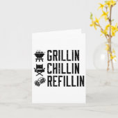 Grillin Chillin Refillin Grappig Byrbecue BBQ Gril Kaart (Gele Bloem)