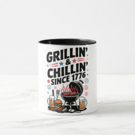 "Grillin' & Chillin' Sinds 1776" BBQ Mok