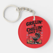 "Grillin' & Chillin' Sinds 1776" BBQ Sleutelhanger (Voorkant)