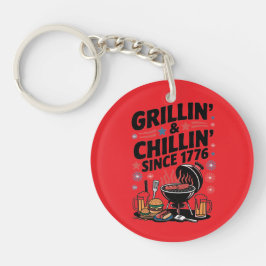 "Grillin' & Chillin' Sinds 1776" BBQ Sleutelhanger