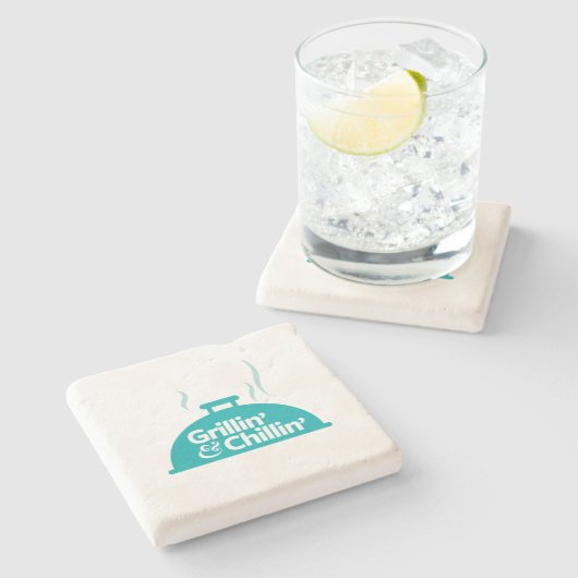 Grillin' & Chillin' Stenen Onderzetter (Zijkant)
