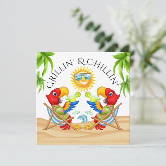 Grillin' & Chillin' Uitnodiging (Staand voorkant)