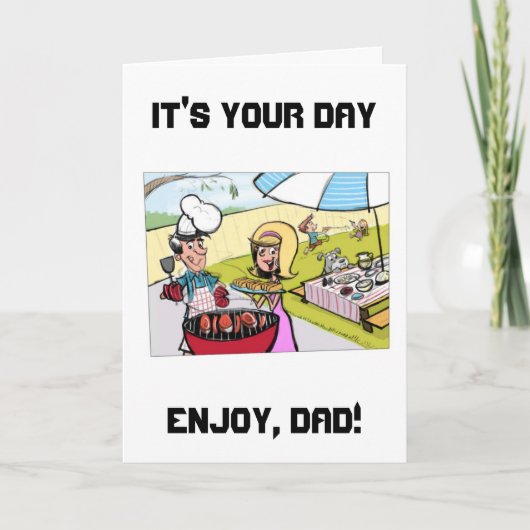 "GRILLIN" DAD VOOR ZIJN *BIRTHDAY* OF *VADERDAG* KAART (Voorkant)