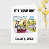 "GRILLIN" DAD VOOR ZIJN *BIRTHDAY* OF *VADERDAG* KAART (Gele Bloem)
