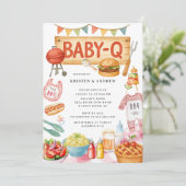 Grillin en Chillin Baby shower Kaart (Staand voorkant)