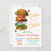 Grillin en Chillin BBQ Hamburger Birthday Kaart (Voorkant)