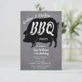 Grillin' En Chillin' BBQ Verjaardagsfeest Kaart (Staand voorkant)