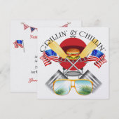 Grillin' en Chillin' Patriotic Kaart (Voorkant / Achterkant)