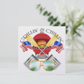 Grillin' en Chillin' Patriotic Kaart (Staand voorkant)