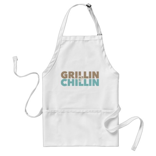Grillin' en Chillin' Standaard Schort (Voorkant)