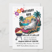 Grillin en Chillin Verjaardag Barbecue Cat Kaart (Voorkant)