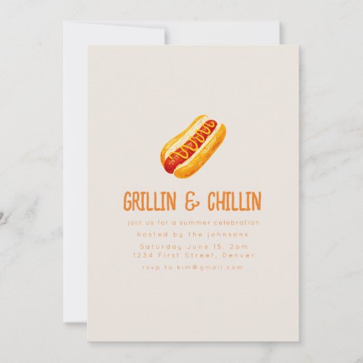 Grillin en Chilling Zomer Backyard BBQ Kaart (Voorkant)