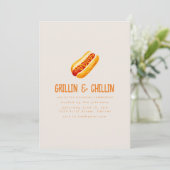 Grillin en Chilling Zomer Backyard BBQ Kaart (Staand voorkant)