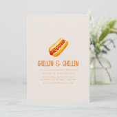 Grillin en Chilling Zomer Backyard BBQ Kaart (Staand voorkant)