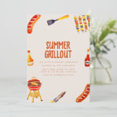 Grillin en Chilling Zomer Backyard BBQ Kaart (Staand voorkant)