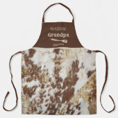 Grillin" Grandpa Koeienhuid Western Aangepast Schort (Voorkant)