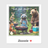 Grillin' met vrienden sticker (Vel)