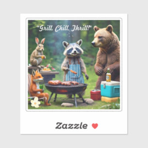 Grillin' met vrienden sticker