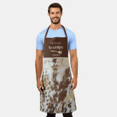 Grillin" Opa Cowhide Western Op Maat Schort (Gedragen)
