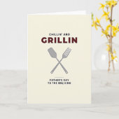 Grillin Vaders Dag Verjaardagskaart Kaart (Gele Bloem)