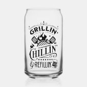 Grilline en chilline en refilline blikvorm glas (Voorkant)