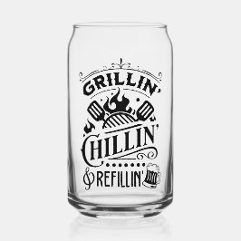 Grilline en chilline en refilline blikvorm glas