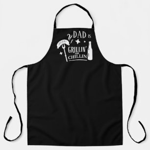 Grilling and Chilling Dad Fun Personalized BBQ Schort