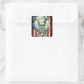 Grilling and Cooking American Flag Chef Vierkante Sticker (Tas)
