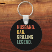 Grilling Bbq Father Funny Husband Grill Dad Legend Sleutelhanger (Voorkant)
