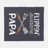 Grilling BBQ Grandpa Flipping Papa Fleece Deken (Voorkant (Horizontaal))