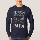 Grilling BBQ Grandpa Flipping Papa T-shirt (Voorkant)