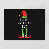 Grilling Elf met kerstcadeau Briefkaart (Voorkant)