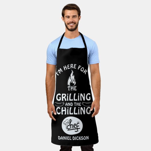 Grilling en koelen schort (Gedragen)