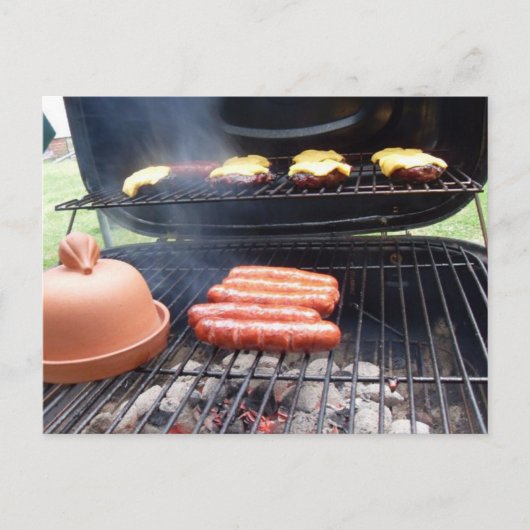 Grilling Hamburgers en Hot Dogs Kaart (Voorkant)