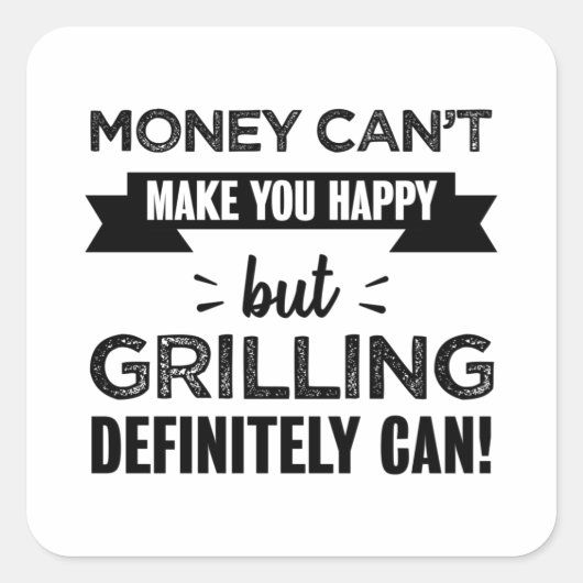 Grilling maakt je gelukkig Funny Gift Vierkante Sticker (Voorkant)