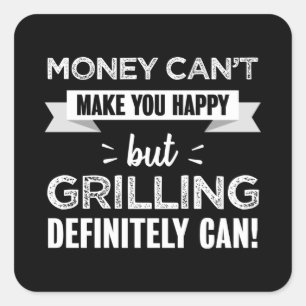 Grilling maakt je gelukkig Funny Gift Vierkante Sticker