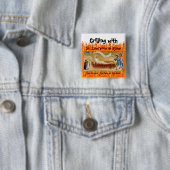 Grilling met St. Lawrence of Rome (M 022) Vierkante Button 5,1 Cm (In situ)