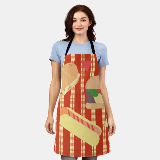 Grilling Party Hamburger Hotdog Sub Birthday Party Schort (Gedragen)