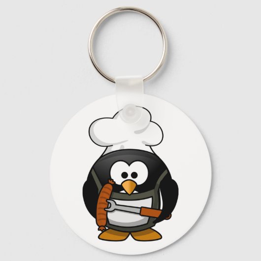 Grilling Penguin Sleutelhanger (Voorkant)