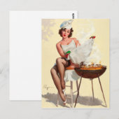 Grilling Pin Up Briefkaart (Voorkant / Achterkant)