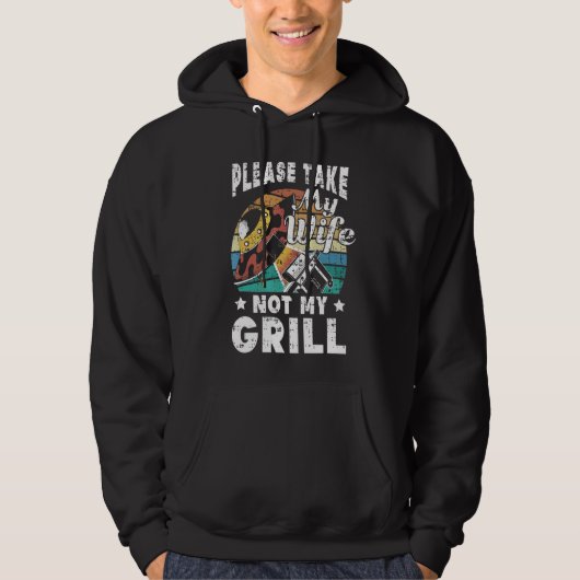 Grilling Pitmaster Husband alstublieft mijn vrouw Hoodie (Voorkant)