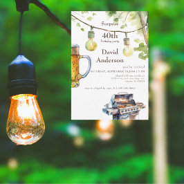 Grilling Surprise 40th Birthday Party Kaart