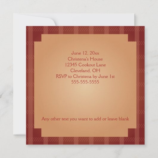 Grilling Time BBQ Party Invitation Kaart (Achterkant)