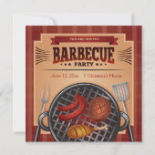 Grilling Time BBQ Party Invitation Kaart (Voorkant)