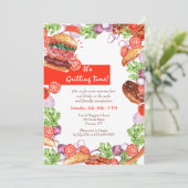Grilling Time Invitation Kaart (Staand voorkant)
