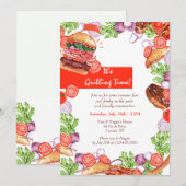 Grilling Time Invitation Kaart (Voorkant / Achterkant)