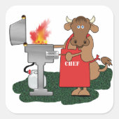 Grilling Vierkante Sticker (Voorkant)