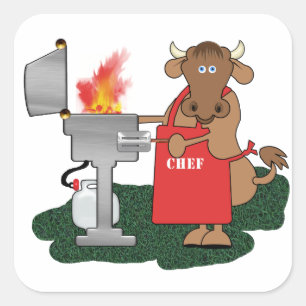 Grilling Vierkante Sticker