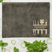 Grillmaster aangepaste naam klassieke barbecuetool theedoek (Gevouwen)