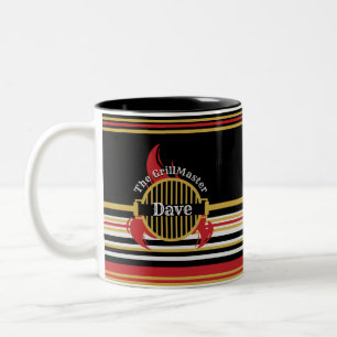 GrillMaster BBQ Bold Stripe Tweekleurige Koffiemok